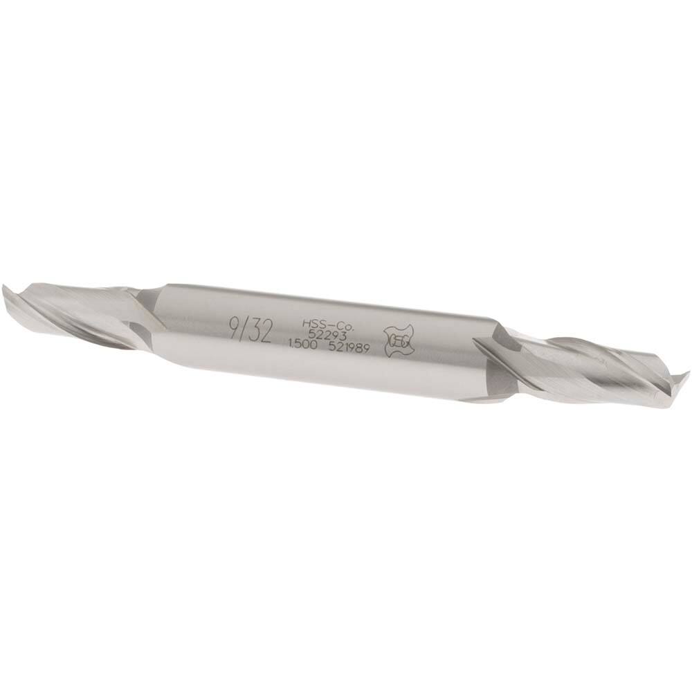 Square End Mill: 9/32'' Dia, 9/16'' LOC, 3/8'' Shank Dia, 3-1/8'' OAL, 2 Flutes, Cobalt MPN:5229300