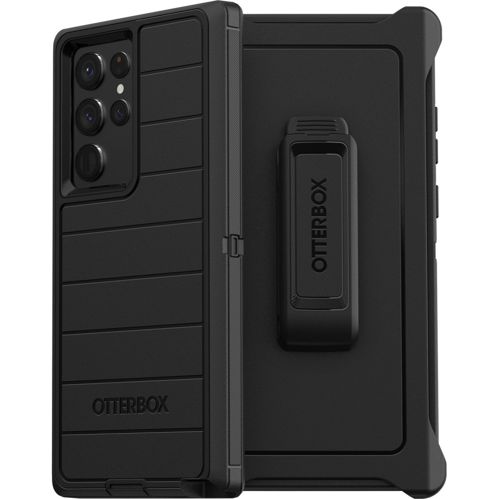OtterBox Defender Series Pro Rugged Carrying Case (Holster) Samsung Galaxy S22 Ultra Smartphone - Black MPN:77-86579