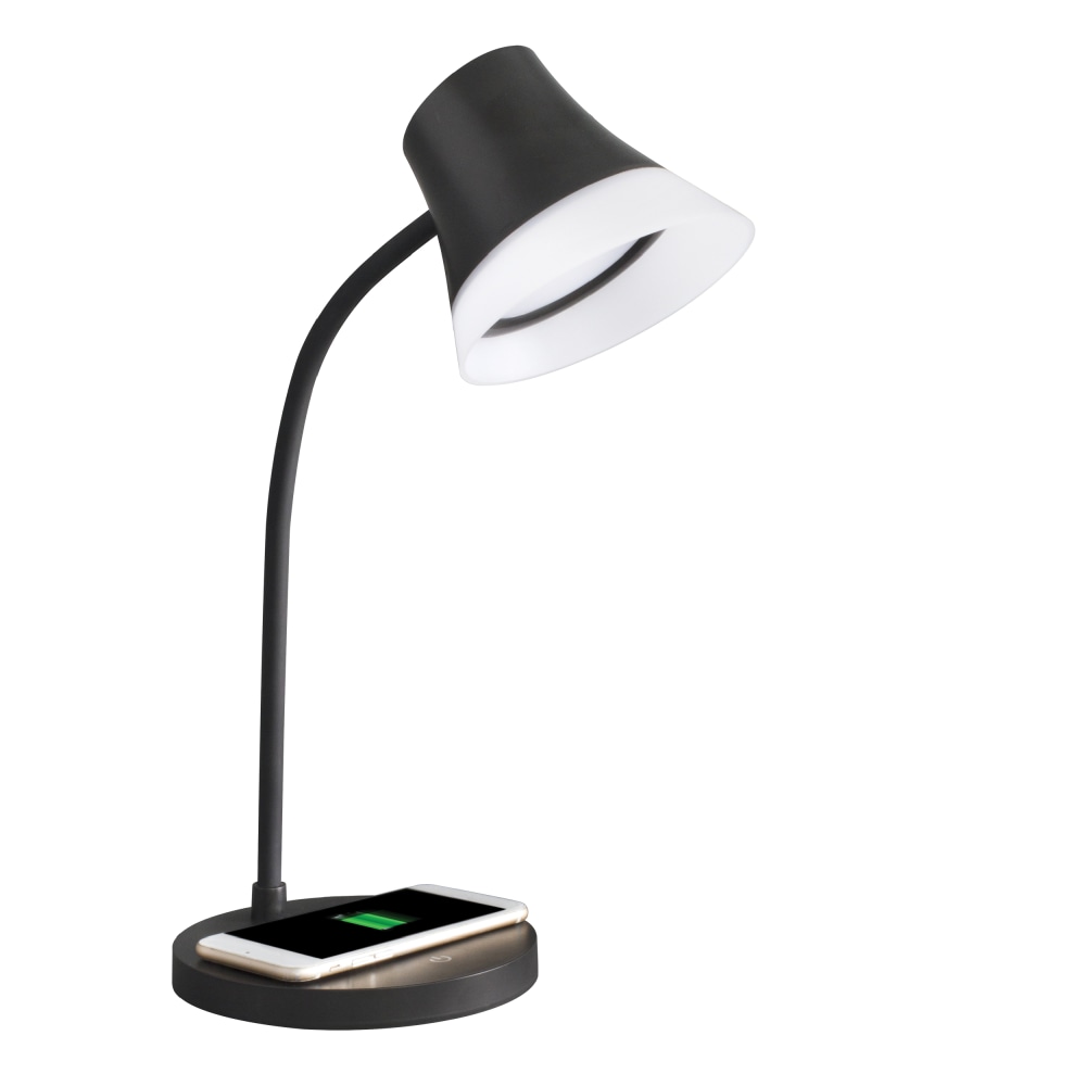 OttLite Shine LED Desk Lamp With Wireless Charging, 17inH, Black MPN:CS03KQI-SHPR