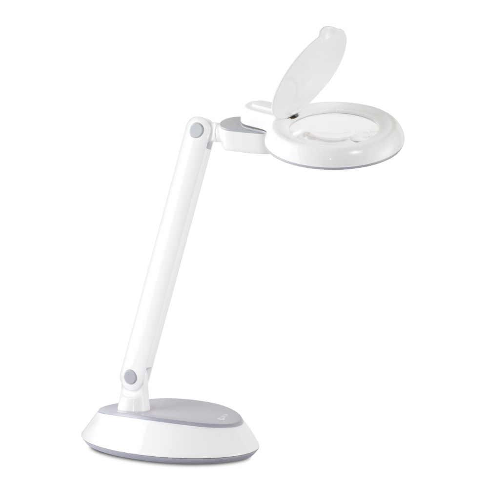 OttLite Wellness Series Space-Saving LED Magnifier Desk Lamp, 14-3/4inH, White MPN:CSG9708C-SHPR