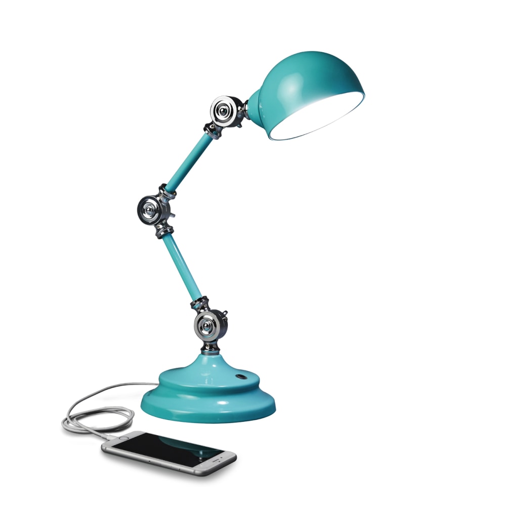 OttLite Wellness Series Revive LED Desk Lamp, Adjustable Height, 15-1/2inH, Turquoise Shade/Turquoise Base MPN:F1485TU9-SHPR
