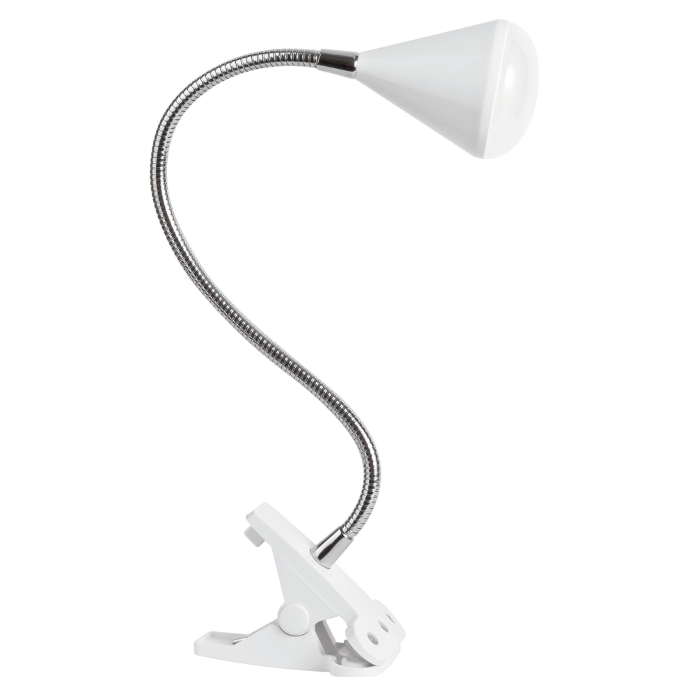 OttLite LED Cone Clip Lamp, 18-1/4inH, White MPN:J8600C