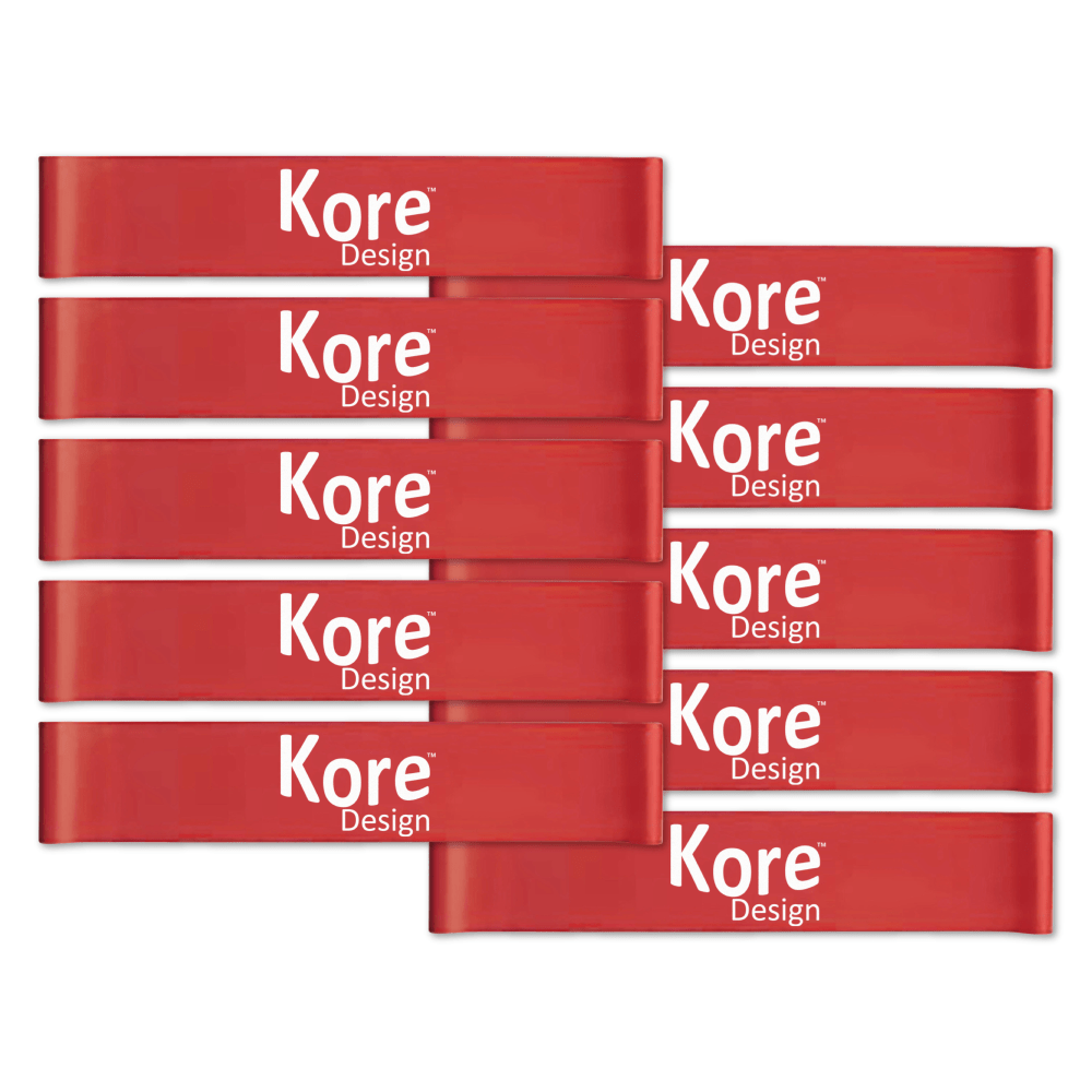 Kore Design Fidget Kick Bands, Latex, 2in x 16in, Red, Pack Of 10 Bands MPN:KDKB-1000