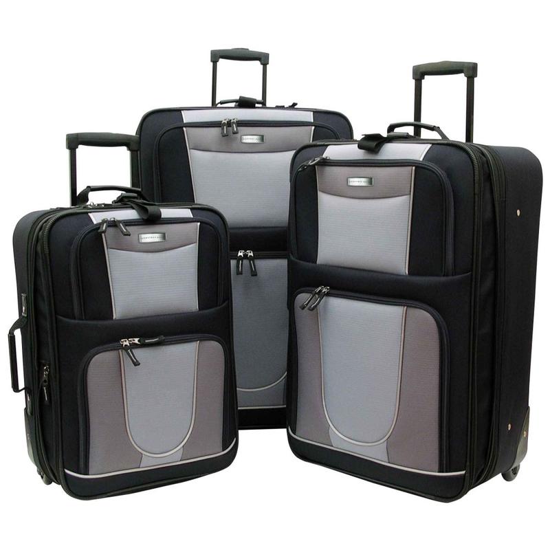 Geoffrey Beene Carnegie 3-Piece Luggage Set, Black/Gray MPN:GB224-3