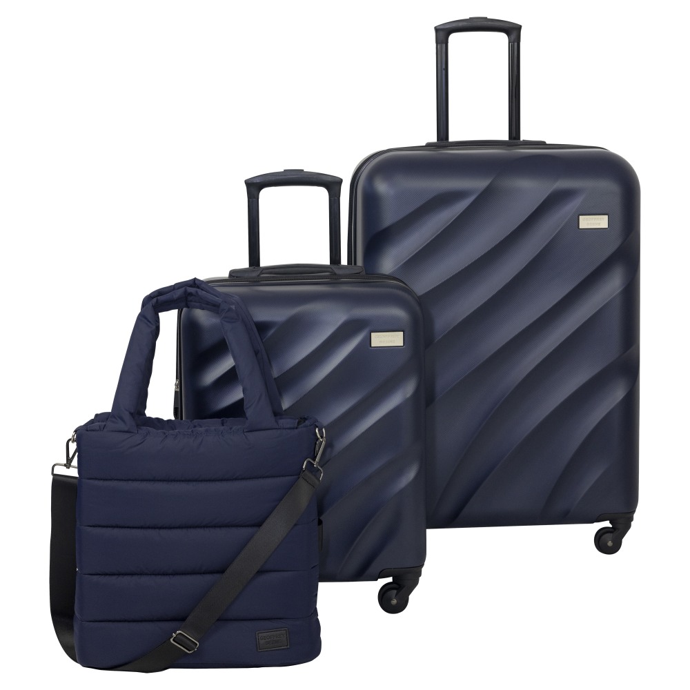 Geoffrey Beene Puffer Hardside 3-Piece Luggage Collection, Navy MPN:GB25-3