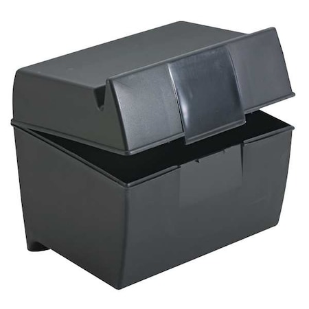 Index Card File Box, Plastic, 6 1/2 in W, 4 7/8 in D, 5 1/4 in H, Black MPN:OXF01461