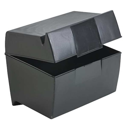 Index Card File Box, Plastic, 8 5/8 in W, 6 3/8 in D, 6 in H, Black MPN:OXF01581
