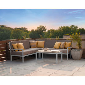 Oxford Garden® Travira 4-Piece Modular Seating Set & Vintage Tekwood Table Flint 5063-PC.F