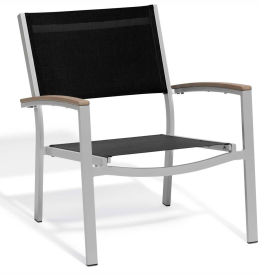 Oxford Garden® Travira Chat Chair Black Sling Tekwood Vintage Armcaps 2/pack TVCAS.B-AC.V-PC.F2