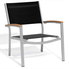 Oxford Garden® Travira Chat Chair Black Sling Tekwood Natural Armcaps 2/pack TVCAS.B-AC.N-PC.F2
