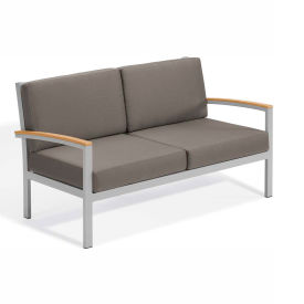 Oxford Garden® Travira Love Seat Tekwood Natural Stone TVLS-ST-AC.N-PC.F