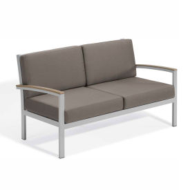 Oxford Garden® Travira Love Seat Tekwood Vintage Stone TVLS-ST-AC.V-PC.F