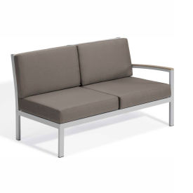 Oxford Garden® Travira Modular Love Seat Left Tekwood Vintage Stone TVLSL-ST-AC.V-PC.F