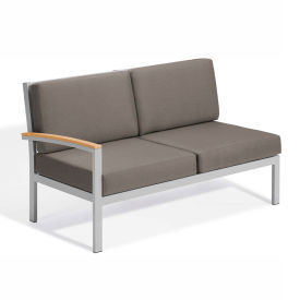 Oxford Garden® Travira Modular Love Seat Right Tekwood Natural Stone TVLSR-ST-AC.N-PC.F