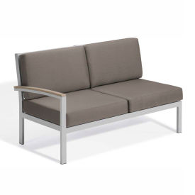 Oxford Garden® Travira Modular Love Seat Right Tekwood Vintage Stone TVLSR-ST-AC.V-PC.F