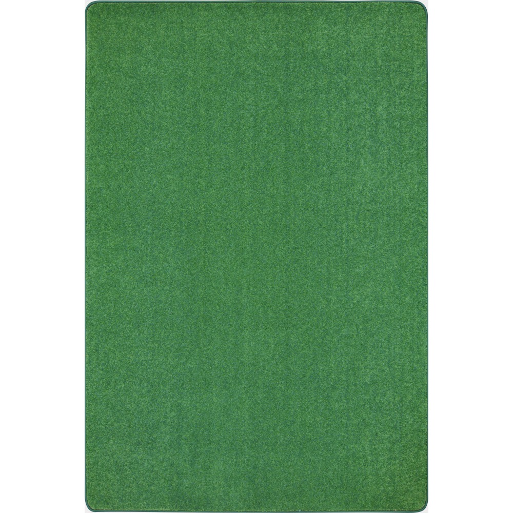 Joy Carpets Kid Essentials Solid Color Rectangle Area Rug, Just Kidding, 4ft x 6ft, Grass Green MPN:623N-02