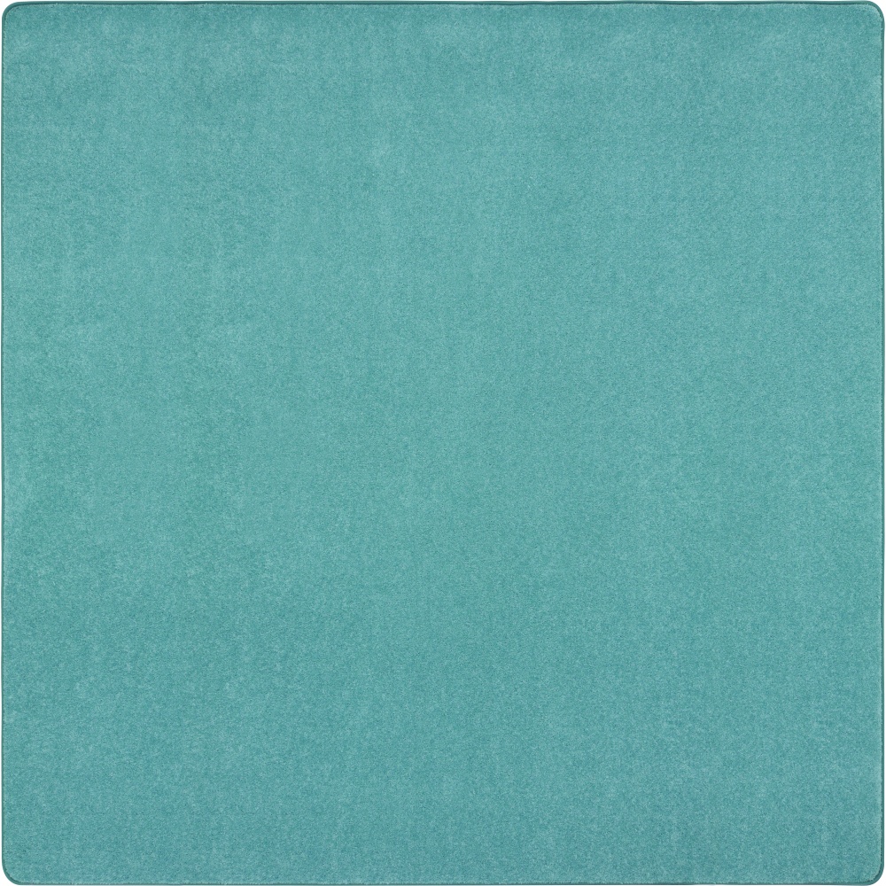 Joy Carpets Kid Essentials Solid Color Square Area Rug, Just Kidding, 6ft x 6ft, Seafoam MPN:623P-08