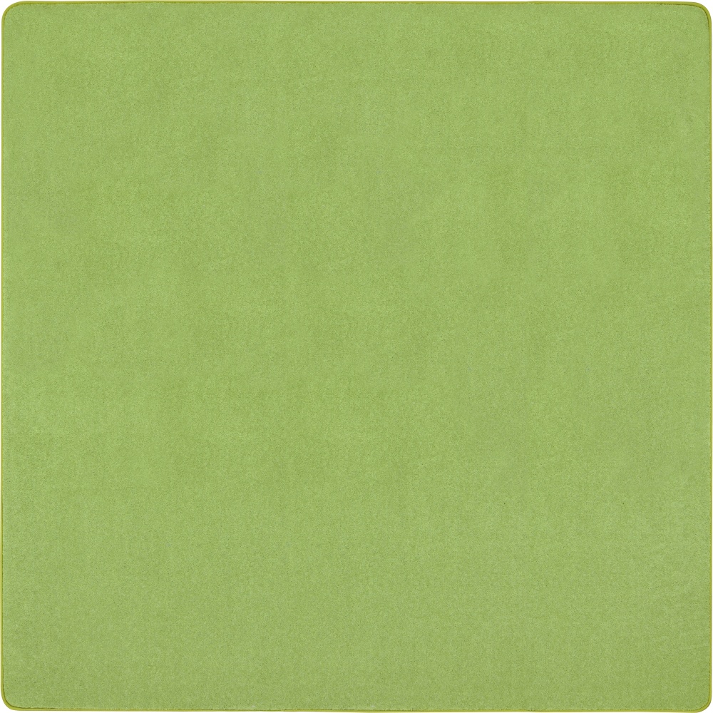 Joy Carpets Kid Essentials Solid Color Square Area Rug, Just Kidding, 6ft x 6ft, Lime Green MPN:623P-09