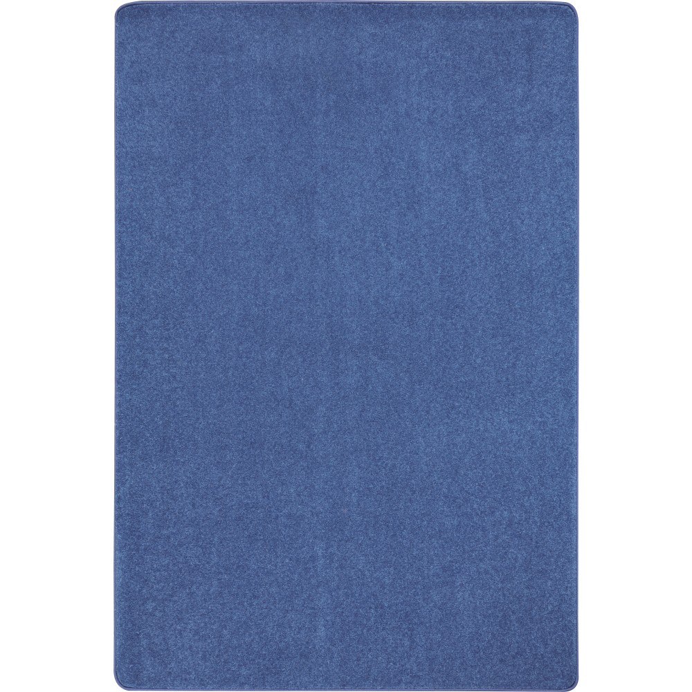 Joy Carpets Kid Essentials Solid Color Rectangle Area Rug, Just Kidding, 6ft x 9ft, Cobalt Blue MPN:623Q-01