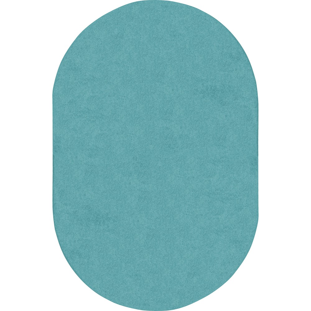 Joy Carpets Kids Essentials Oval Area Rug, Just Kidding, 6ft x 9ft, Seafoam MPN:623QQ-08