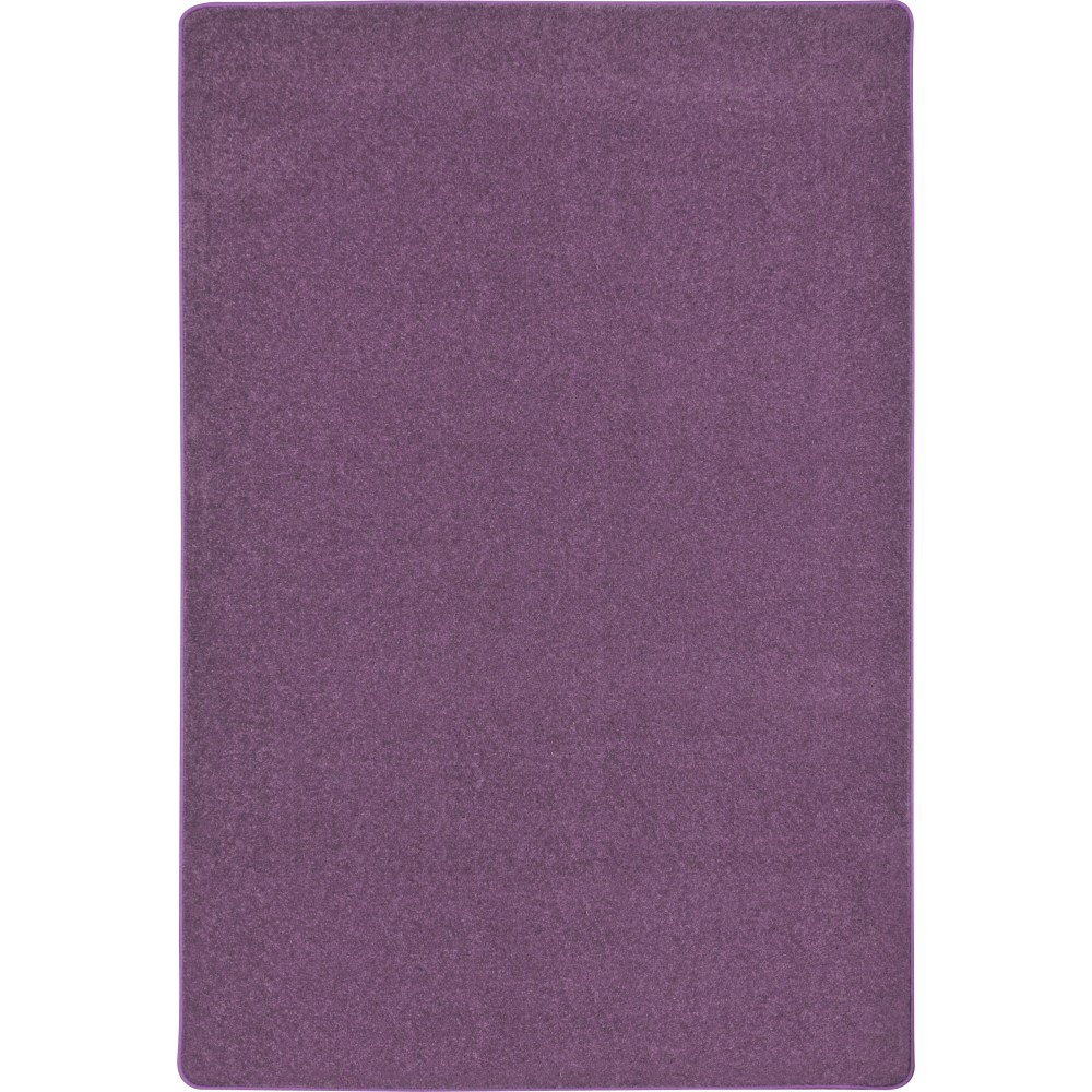Joy Carpets Kid Essentials Solid Color Rectangle Area Rug, Endurance, 4ft x 6ft, Purple MPN:80N-08