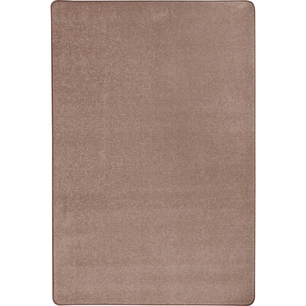 Joy Carpets Kid Essentials Solid Color Rectangle Area Rug, Endurance, 4ft x 6ft, Taupe MPN:80N-09