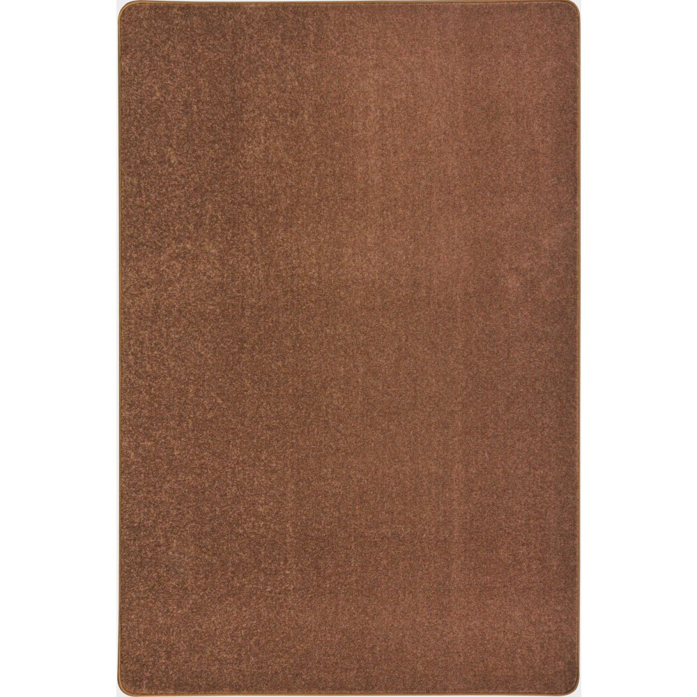Joy Carpets Kid Essentials Solid Color Rectangle Area Rug, Endurance, 4ft x 6ft, Brown MPN:80N-10