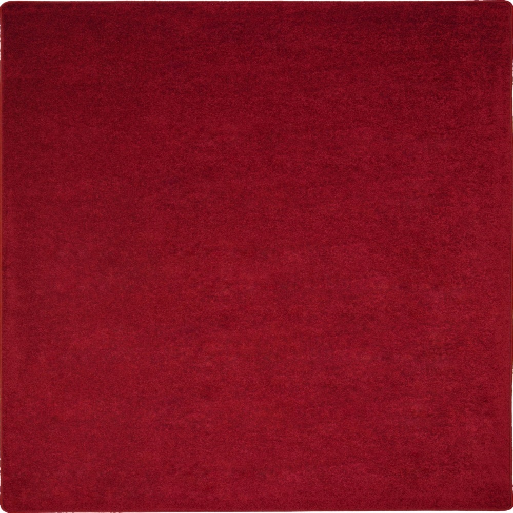 Joy Carpets Kid Essentials Solid Color Square Area Rug, Endurance, 6ft x 6ft, Burgundy MPN:80P-01