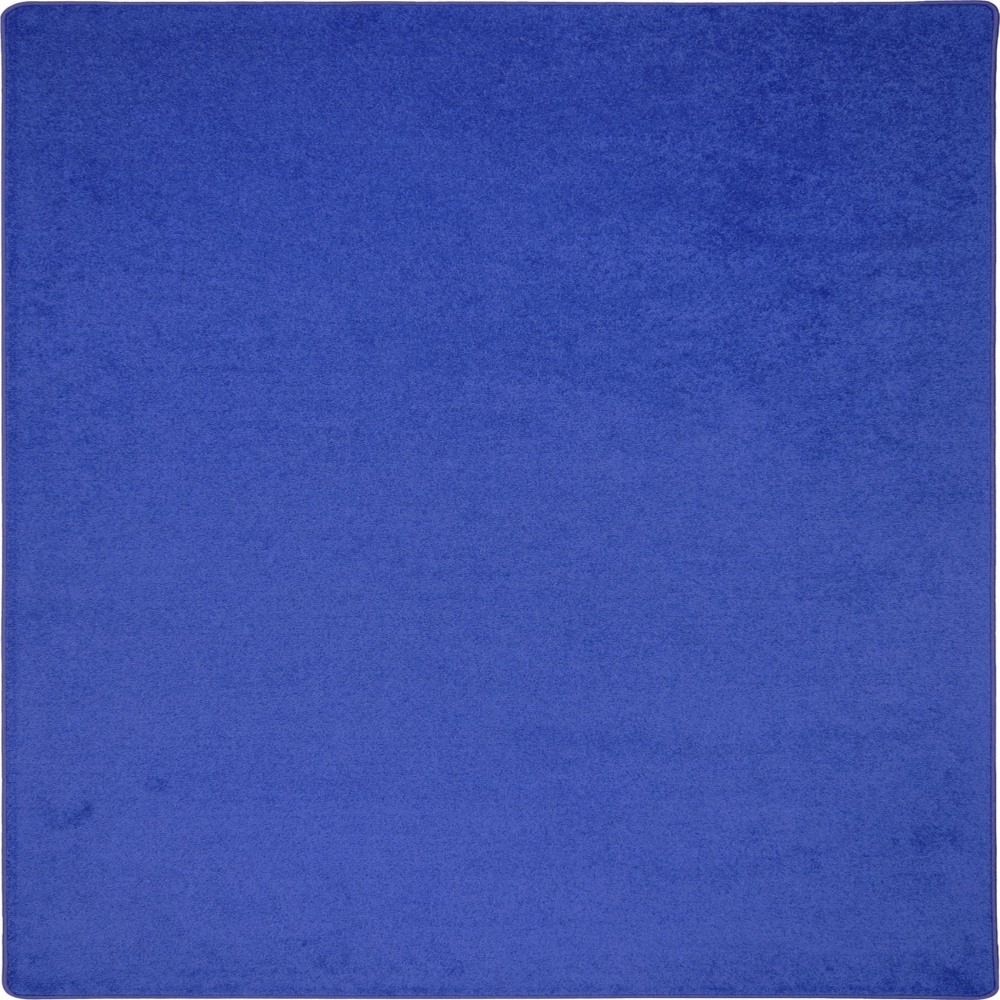 Joy Carpets Kid Essentials Solid Color Square Area Rug, Endurance, 6ft x 6ft, Royal Blue MPN:80P-06