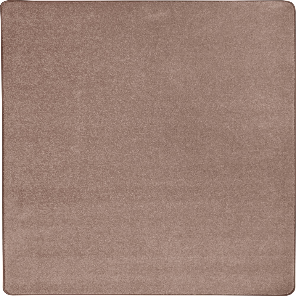 Joy Carpets Kid Essentials Solid Color Square Area Rug, Endurance, 6ft x 6ft, Taupe MPN:80P-09