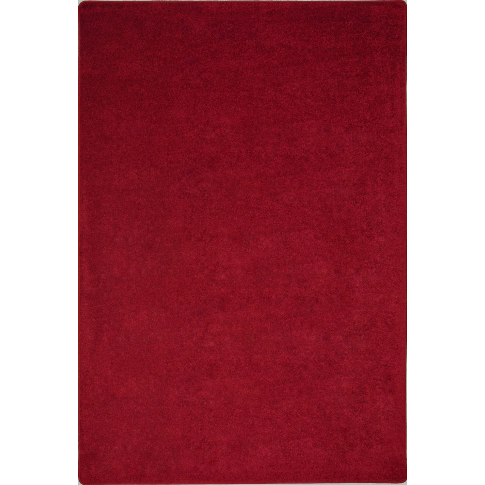 Joy Carpets Kid Essentials Solid Color Rectangle Area Rug, Endurance, 6ft x 9ft, Burgundy MPN:80Q-01