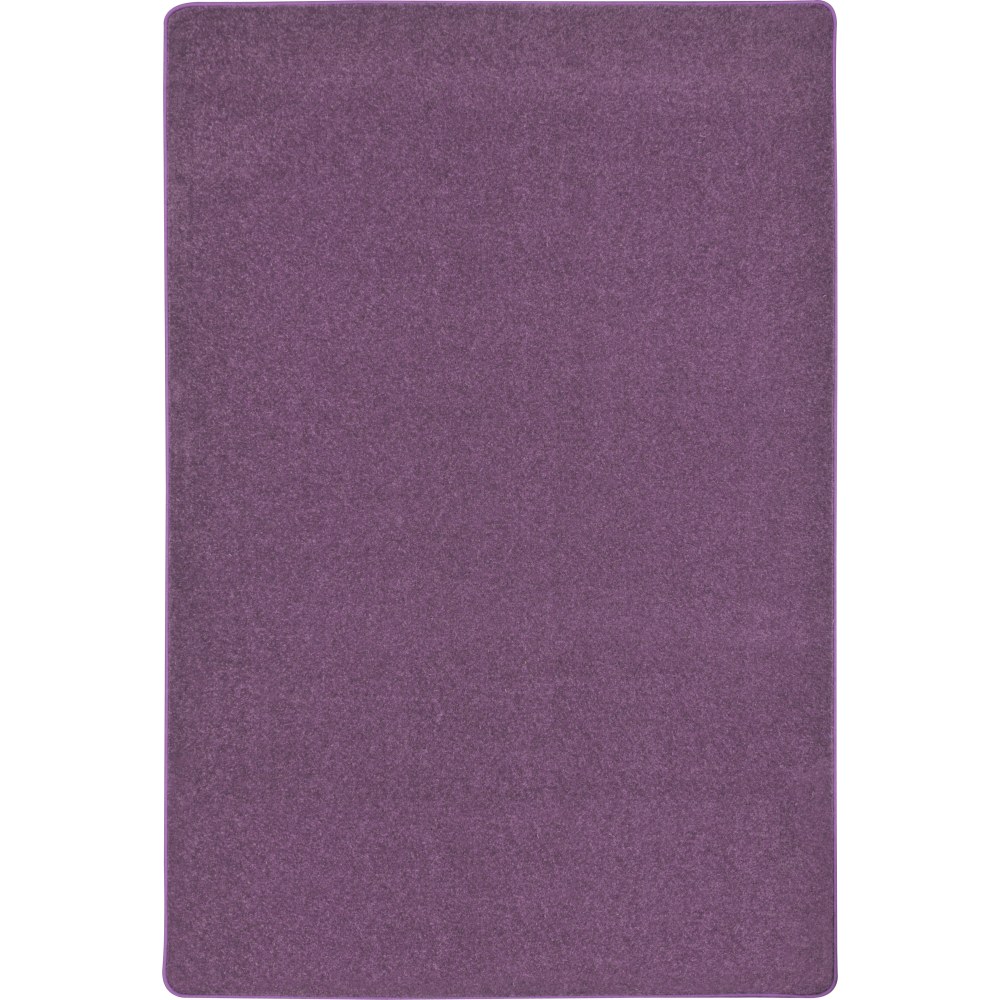 Joy Carpets Kid Essentials Solid Color Rectangle Area Rug, Endurance, 6ft x 9ft, Purple MPN:80Q-08