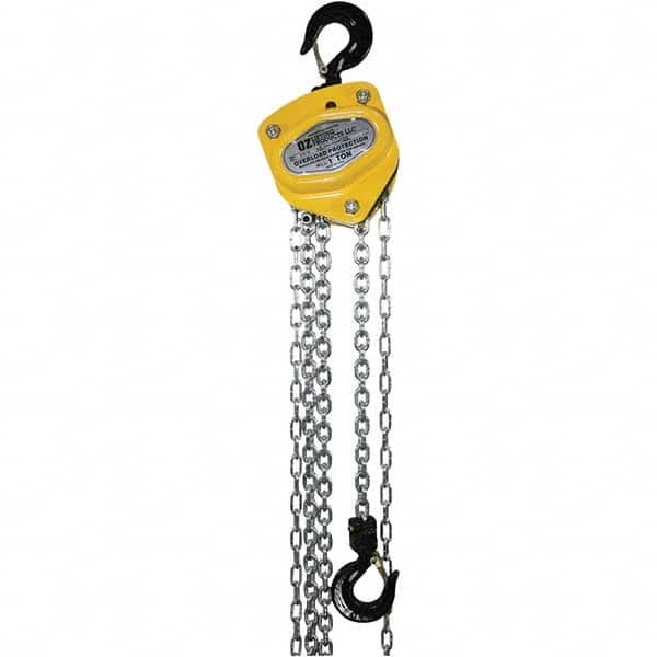 Manual Hand Chain with Overload Protection Hoist: 55 lb Working Load Limit MPN:OZ010-10CHOP
