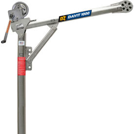 OZ Lifting Products 1000 lb. Steel Davit Crane with 2500 lb. Carbon Steel Brake Winch OZ1000DAV-HND2