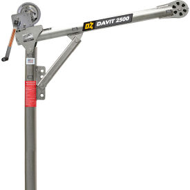 OZ Lifting Steel Davit Crane 2500 Lb. Capacity w/ Manual Winch And brake OZ2500DAV