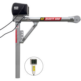 OZ Lifting Steel Davit Crane 500 Lb. Capacity w/ 110 AC Electric Winch OZ500DAV-ACW