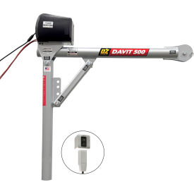OZ Lifting Steel Davit Crane 500 Lb. Capacity w/ 12V DC Electric Winch OZ500DAV-DCW