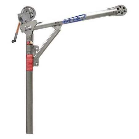 Davit Crane, 1, 000 lb Capacity, 27.5 in to 42 in Reach, 0 in to 660 in Lift Range, Silver MPN:OZ1000DAV