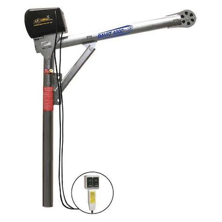 Davit Crane, 1, 000 lb Capacity, 27.5 in to 42 in Reach, 0 in to 540 in Lift Range, Silver MPN:OZ1000DAV-ACW