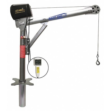 Davit Crane Kit, 1, 000 lb Capacity, 27.5 in to 42 in Reach, 0 in to 540 in Lift Range, Silver MPN:OZ1000DAV-ACW-SP13