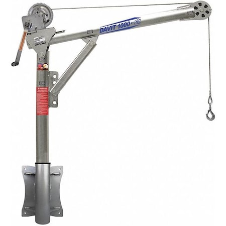 Davit Crane Kit, 1, 000 lb Capacity, 27.5 in to 42 in Reach, 0 in to 660 in Lift Range, Silver MPN:OZ1000DAV-SP12