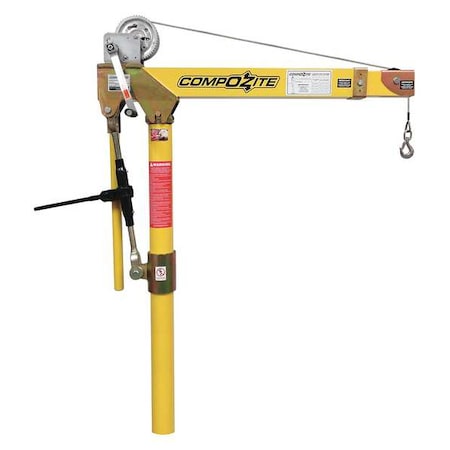 Davit Crane, 1, 200 lb Capacity, 22 in to 66 in Reach, 0 in to 660 in Lift Range, Yellow MPN:OZ1200DAV