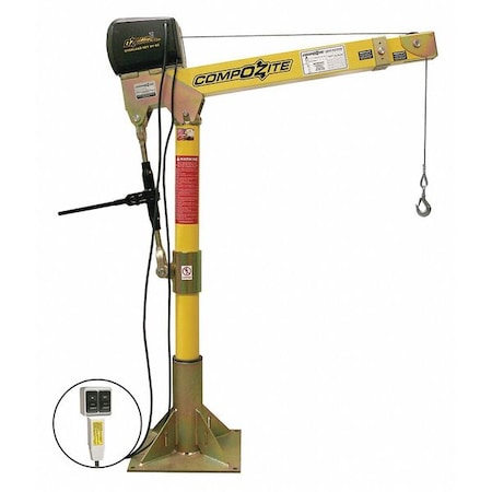 Davit Crane Kit, 1, 200 lb Capacity, 22 in to 66 in Reach, 0 in to 540 in Lift Range, Yellow MPN:OZ1200DAV-ACW-SP4