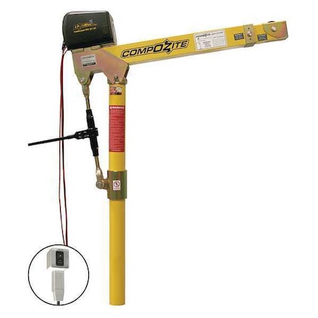 Davit Crane, 1, 200 lb Capacity, 22 in to 66 in Reach, 0 in to 540 in Lift Range, Yellow MPN:OZ1200DAV-DCW
