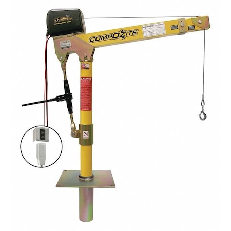 Davit Crane Kit, 1, 200 lb Capacity, 22 in to 66 in Reach, 0 in to 540 in Lift Range, Yellow MPN:OZ1200DAV-DCW-SP8