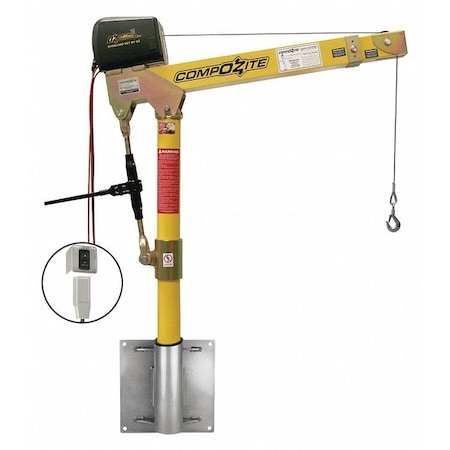 Davit Crane Kit, 1, 200 lb Capacity, 22 in to 66 in Reach, 0 in to 540 in Lift Range, Yellow MPN:OZ1200DAV-DCW-SP9