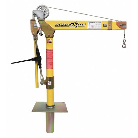 Davit Crane Kit, 1, 200 lb Capacity, 22 in to 66 in Reach, 0 in to 660 in Lift Range, Yellow MPN:OZ1200DAV-SP1
