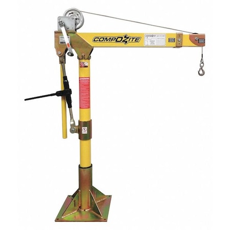 Davit Crane Kit, 1, 200 lb Capacity, 22 in to 66 in Reach, 0 in to 660 in Lift Range, Yellow MPN:OZ1200DAV-SP2