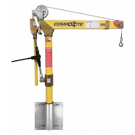 Davit Crane Kit, 1, 200 lb Capacity, 22 in to 66 in Reach, 0 in to 660 in Lift Range, Yellow MPN:OZ1200DAV-SP3
