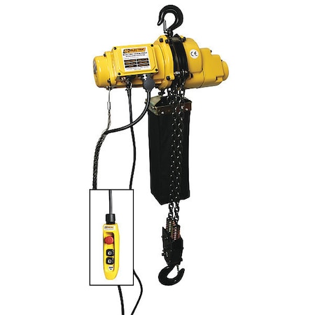 Chain Hoist, Electric, 2000lb., 110V, 10ft., 2000 lb., 10 ft MPN:OZ2000EC